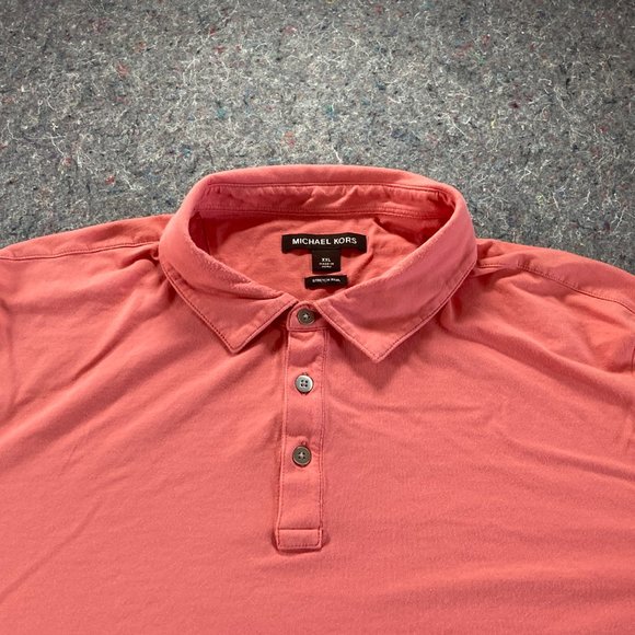 Michael Kors Polo Shirt Mens Adult XXL Pink Stretch Pima Golf Golfer Rugby - Picture 3 of 9